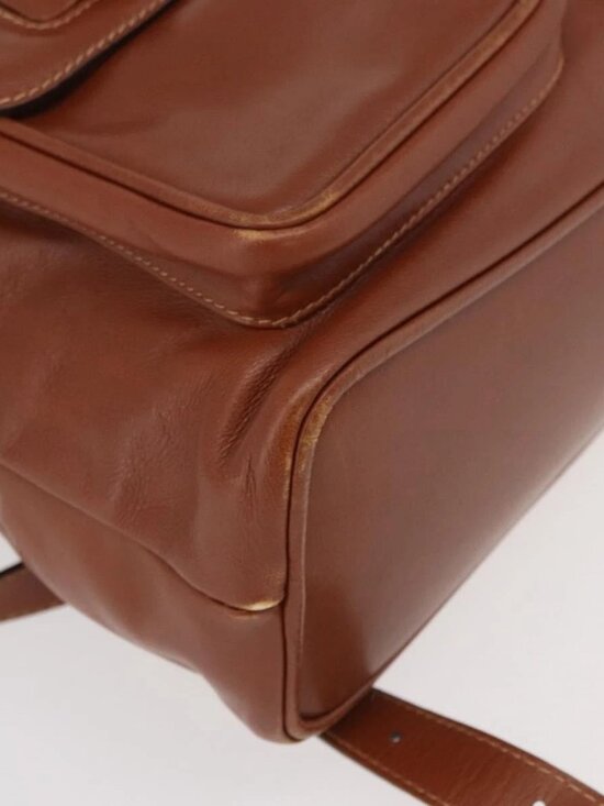 GUCCI Bamboo Backpack Leather Brown Gold 003 2058 0016 Auth ep14447 main image 7